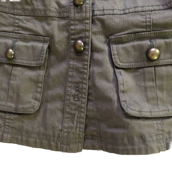 New York Company Gray Military Jacket Womens Sz 6 Y2K Utility Cotton Blazer FLAW - Picture 9 of 16